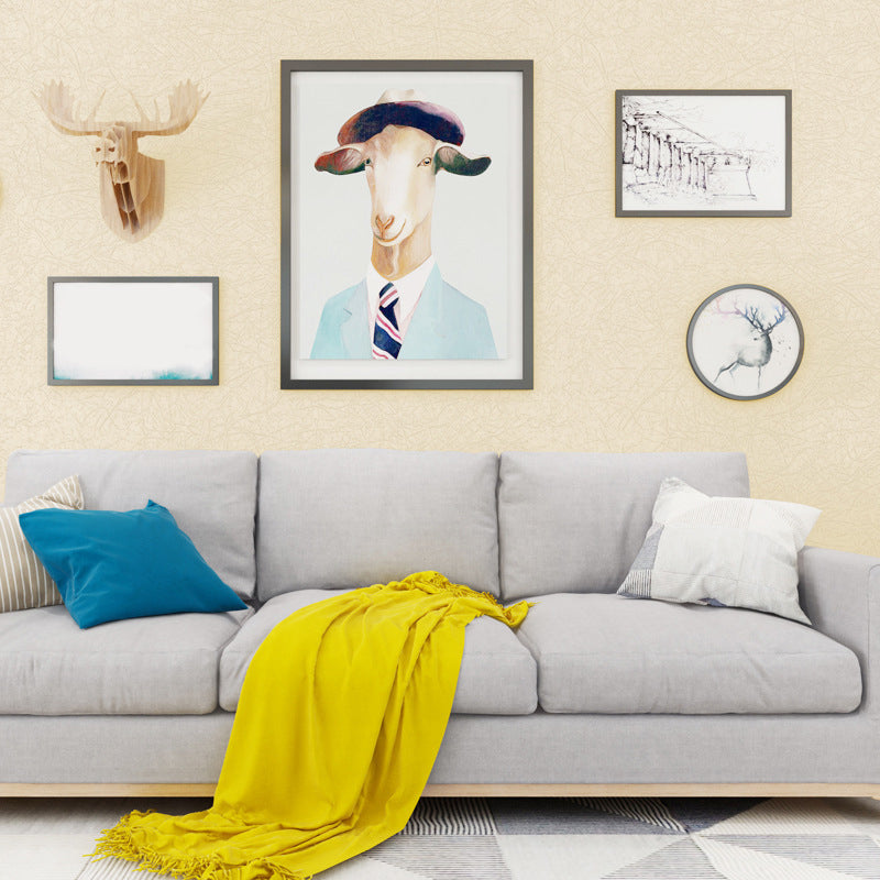 Non-Woven Unpasted Wallpaper Minimalist Solid Color Wall Covering for Accent Wall