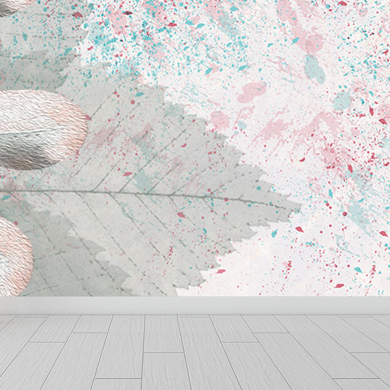 Whole Bird Feather Mural Wallpaper for Wall Decor Contemporary Girls Room Wall Art