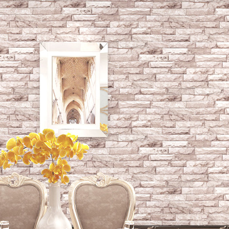 Fake Embossed Brick Wallpaper Steampunk Washable Living Room Wall Decor, 57.1-sq ft