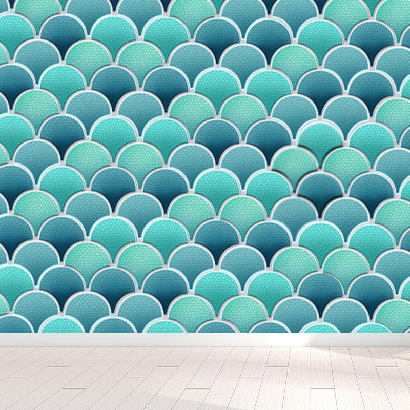 Fishscale Wall Covering Mural Modern Waterproofing Living Room Wall Decor, Custom Size