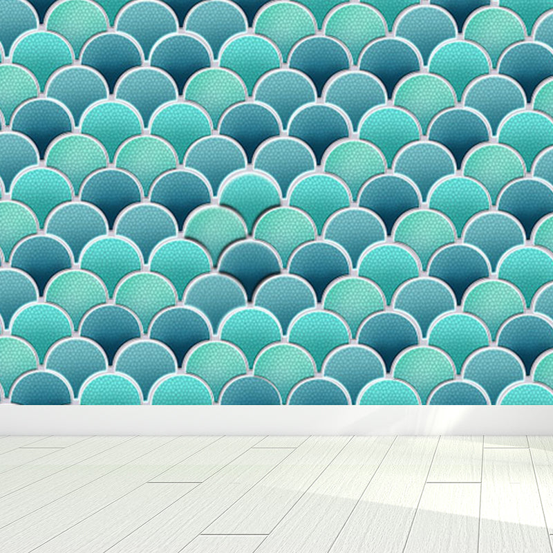 Fishscale Wall Covering Mural Modern Waterproofing Living Room Wall Decor, Custom Size
