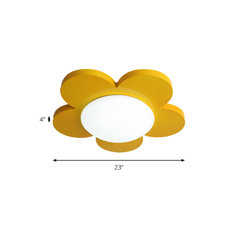 Bedroom Ceiling Light for Kids, Macaron Flush Mount Lighting with Acrylic Floral Shade