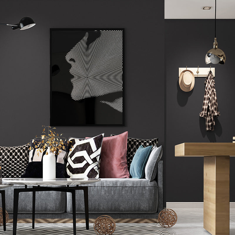 Solid Wallpaper Roll Stain Resistant Minimalism Dining Room Wall Decor, 54.2-sq ft