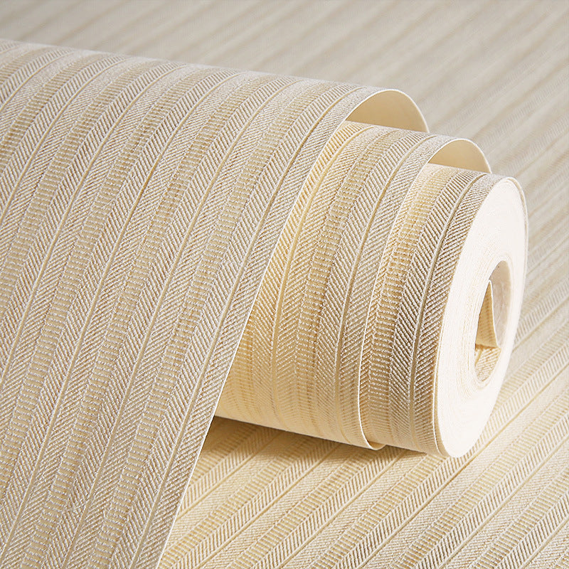 Elegant Stripe Print Wallpaper Bedroom Plain Color Wall Covering, 33' L x 20.5" W