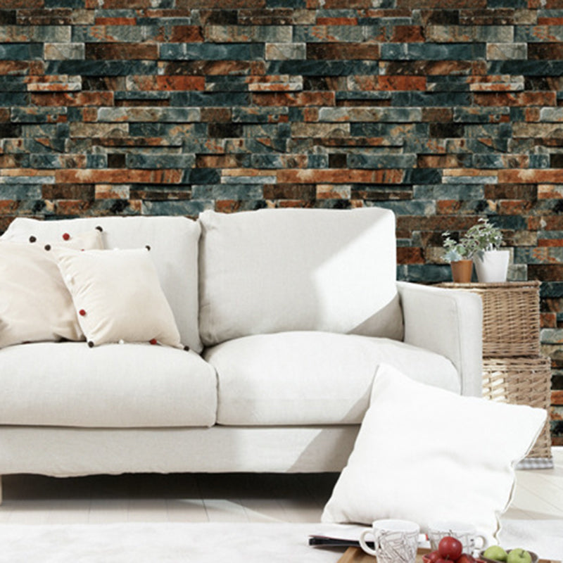 Faux Brick Wallpaper Roll Waterproof Industrial Living Room Wall Decor, 57.1-sq ft