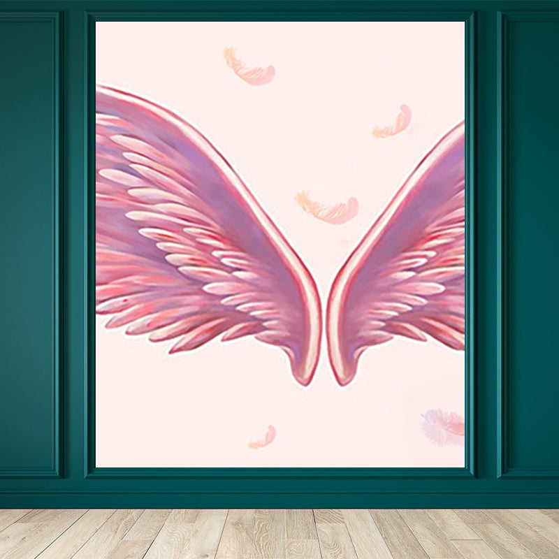 Large Bird Wing Mural Wallpaper Modern Natural Animals Wall Decor in Pastel Color
