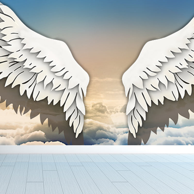 Large Bird Wing Mural Wallpaper Modern Natural Animals Wall Decor in Pastel Color
