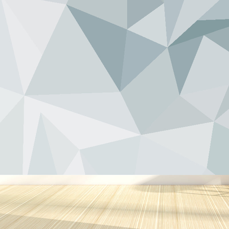 Contemporary Diamond Pattern Mural Decal Light Color Dining Room Wall Art, Personalized