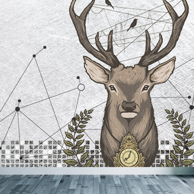 Big Wild Reindeer Mural Wallpaper Decorative Contemporary Living Room Wall Covering