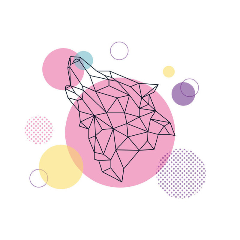 Pink Contemporary Wall Mural Great Geometric Pattern Wall Covering for Guest Room