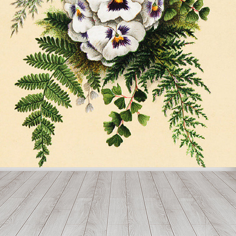 Green Floral Design Mural Wallpaper for Decoration Modern Living Room Wall Covering