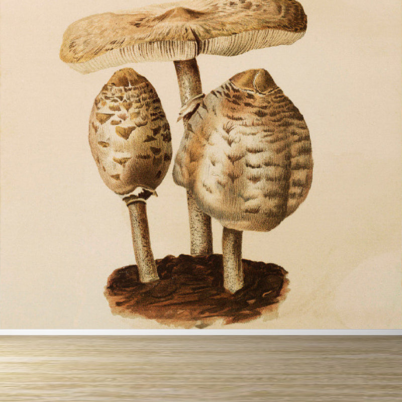 Big Button Mushroom Mural Wallpaper Decorative Contemporary Dining Room Wall Art