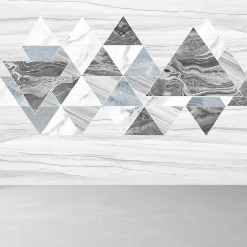 Geometric Marble Wallpaper Mural Grey Contemporary Wall Decor for House Interior