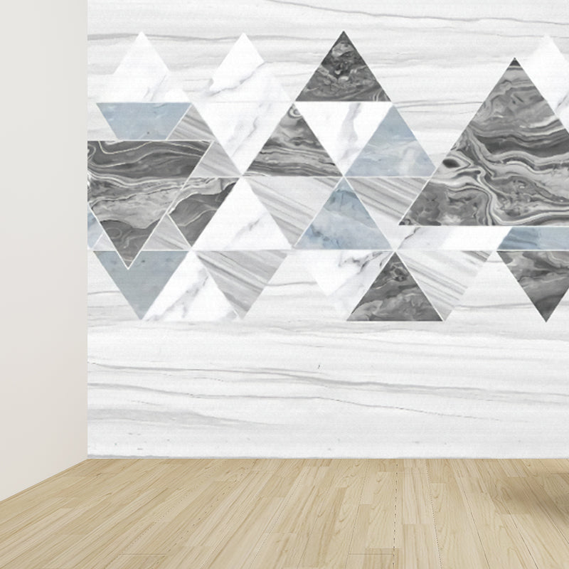 Geometric Marble Wallpaper Mural Grey Contemporary Wall Decor for House Interior