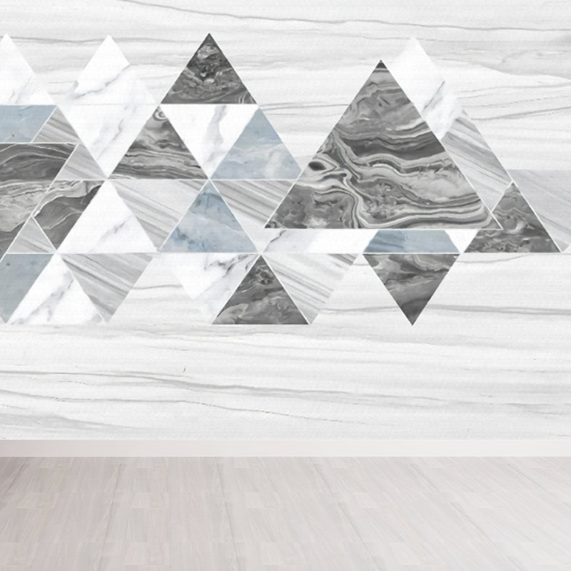 Geometric Marble Wallpaper Mural Grey Contemporary Wall Decor for House Interior