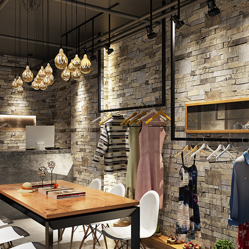 Stain Resistant Brick Wallpaper Roll PVC Cyberpunk Wall Covering for Dining Room