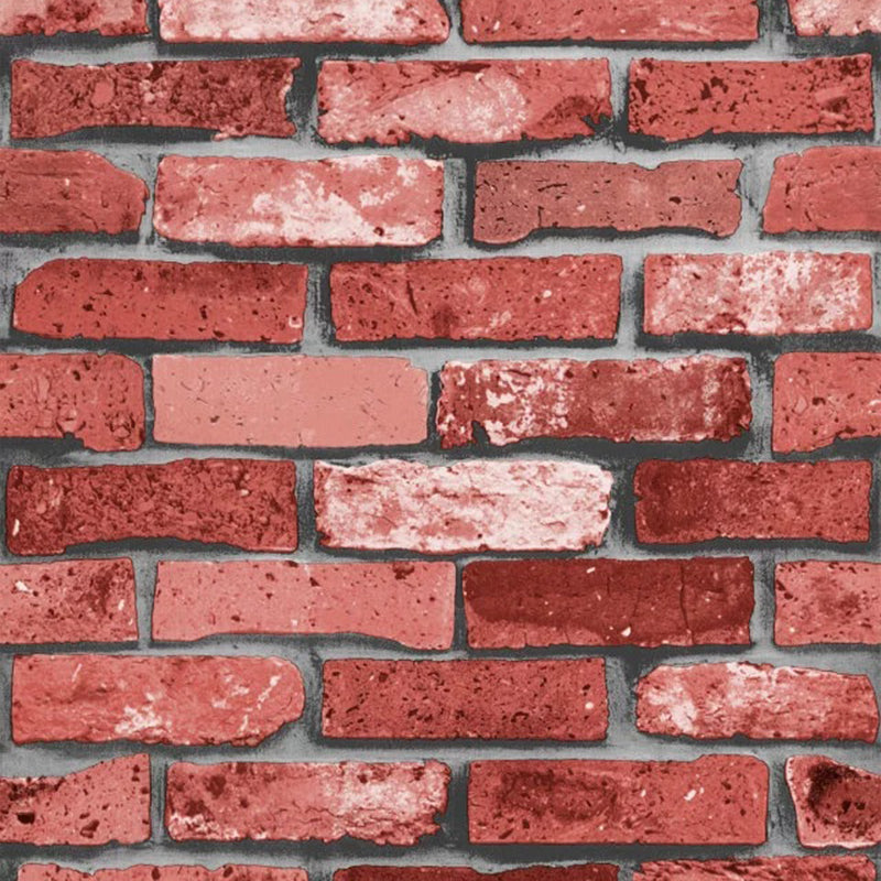 Steampunk Brickwork Wallpaper PVC Stain Resistant Dark Color Wall Covering for Home