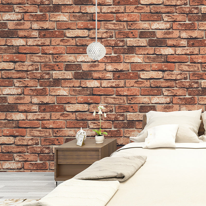 Moisture Resistant Brick Wallpaper Roll PVC Steampunk Wall Decor for Living Room