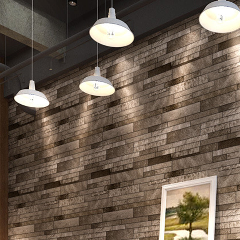 Cyberpunk Fur Look Brick Wallpaper Dark Color Moisture Resistant Wall Covering for Restaurant