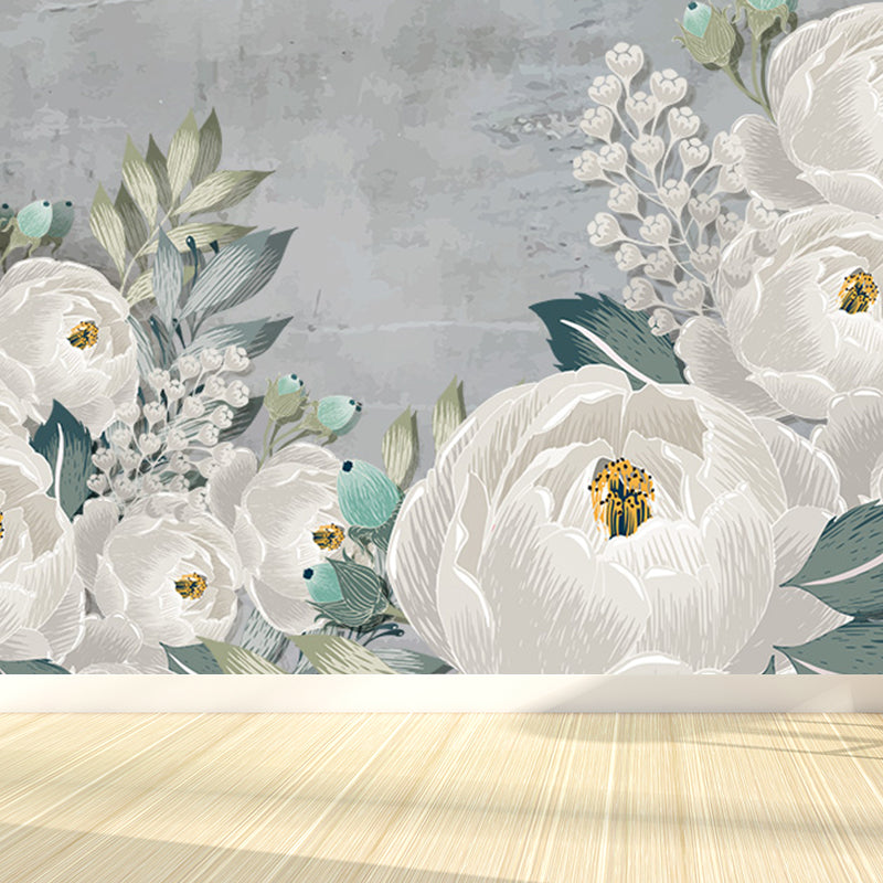 Modern Florentine Wall Mural Non-Woven Waterproof Light Color Wall Art for Bedroom