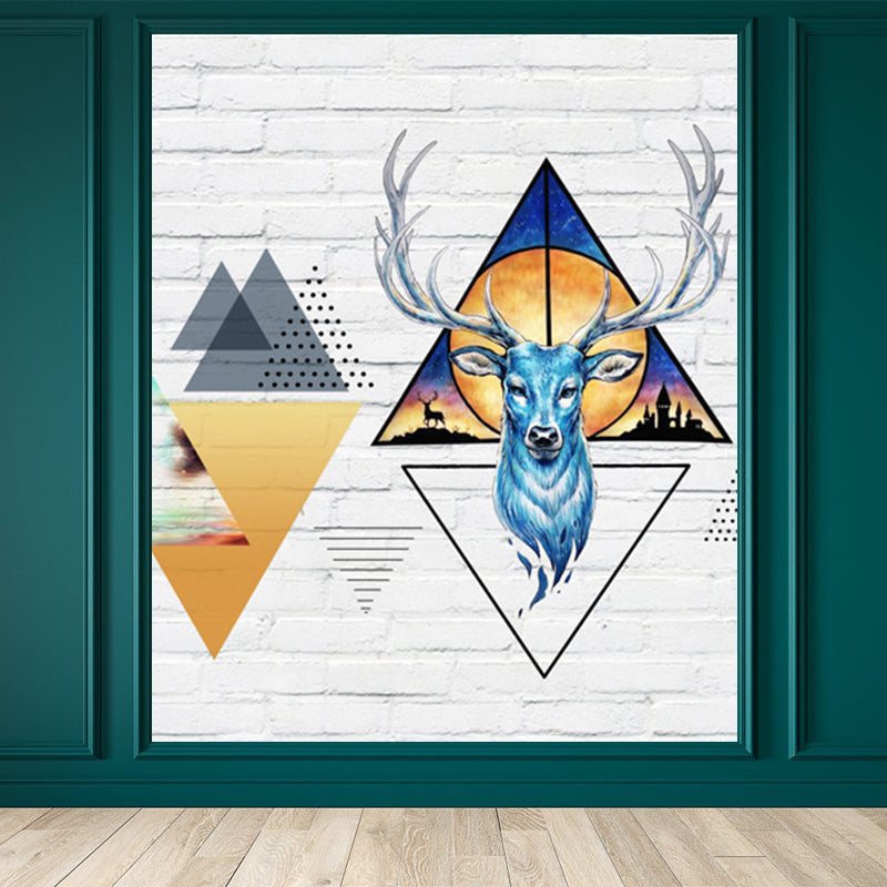 Stain Resistant Reindeer Mural Non-Woven Texture Modern Wall Decor for Girls Room