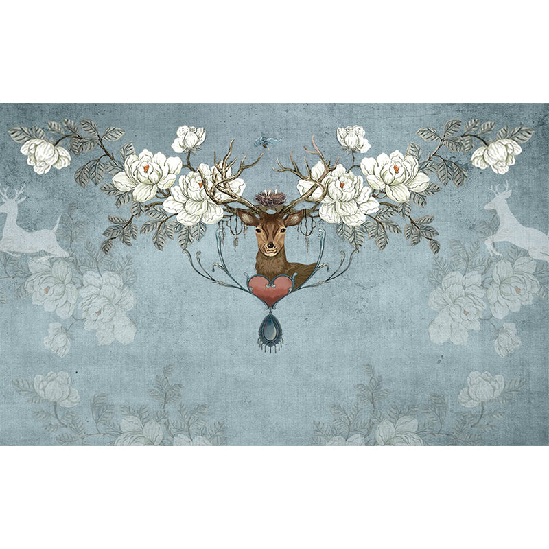 Stain Resistant Reindeer Mural Non-Woven Texture Modern Wall Decor for Girls Room
