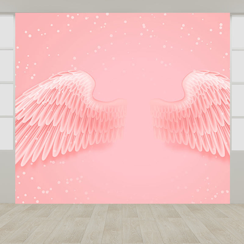 Huge Wing Mural Wallpaper Moisture Resistant Modern Girls Bedroom Wall Art in Pastel Color
