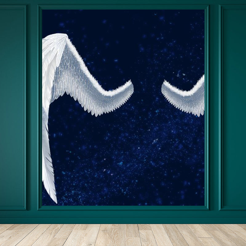 Huge Wing Mural Wallpaper Moisture Resistant Modern Girls Bedroom Wall Art in Pastel Color