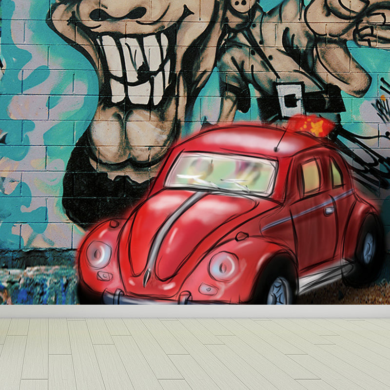 Cool Street Graffiti Wallpaper Mural Boys Bedroom Abstract Pattern Wall Covering, Custom Made