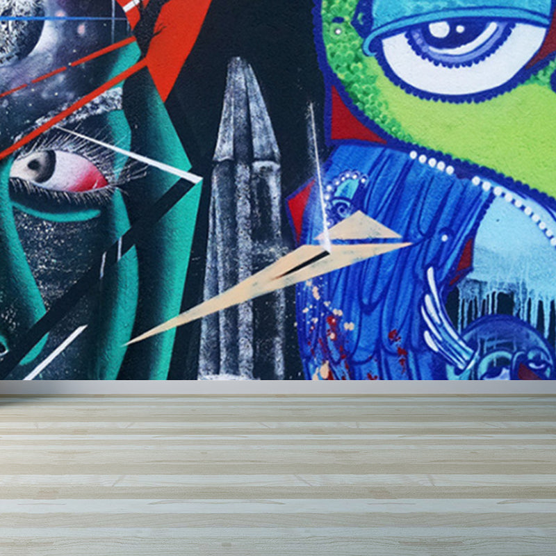 Cool Street Graffiti Wallpaper Mural Boys Bedroom Abstract Pattern Wall Covering, Custom Made