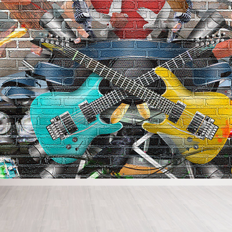 Cool Street Graffiti Wallpaper Mural Boys Bedroom Abstract Pattern Wall Covering, Custom Made