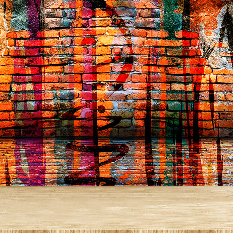 Cool Street Graffiti Wallpaper Mural Boys Bedroom Abstract Pattern Wall Covering, Custom Made