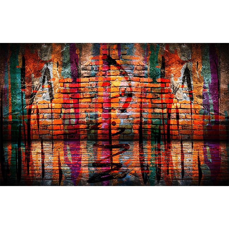 Cool Street Graffiti Wallpaper Mural Boys Bedroom Abstract Pattern Wall Covering, Custom Made