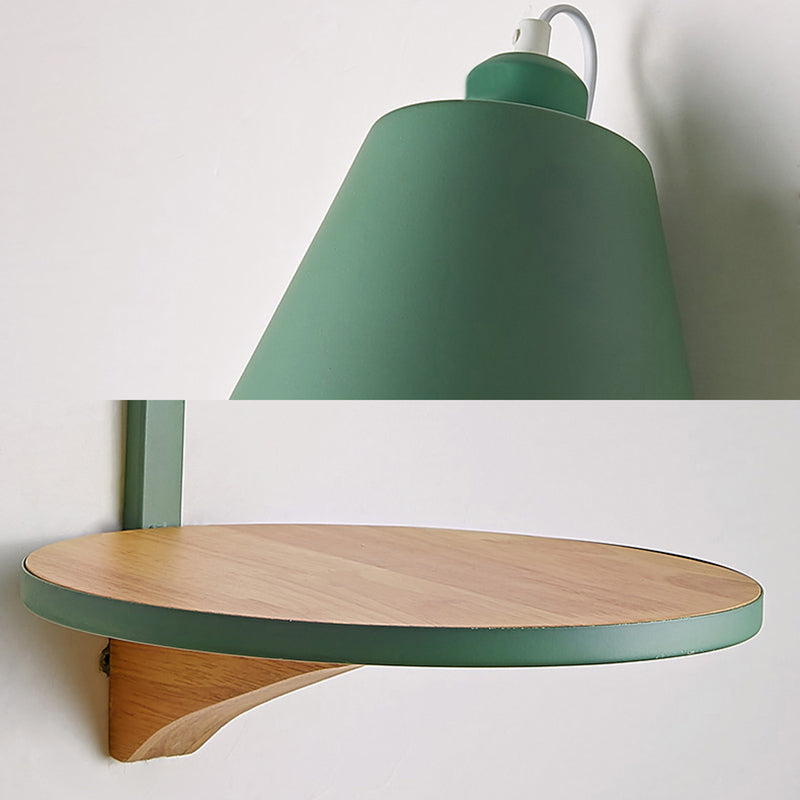 Lampada con pale sconde a parete con diica bianca/grigia Lampada a parete in metallo a 1 luce con sostenitore del legno