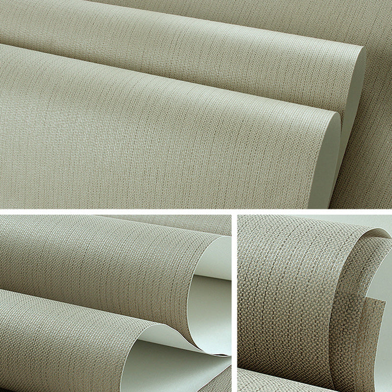 Modern Aesthetics Solid Wallpaper Light Color Ticking Striped Wall Decor for Bedroom