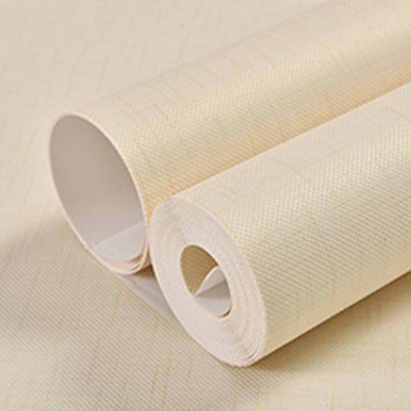 Non-Woven Weave Pastel Wallpaper Simple Solid Wall Art for Living Room, 54.2-sq ft