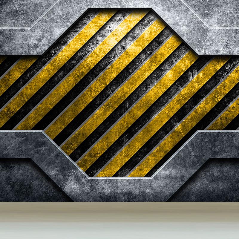 Non-Woven Textured Decorative Mural Decal Industrial Geometry Pattern Wall Covering