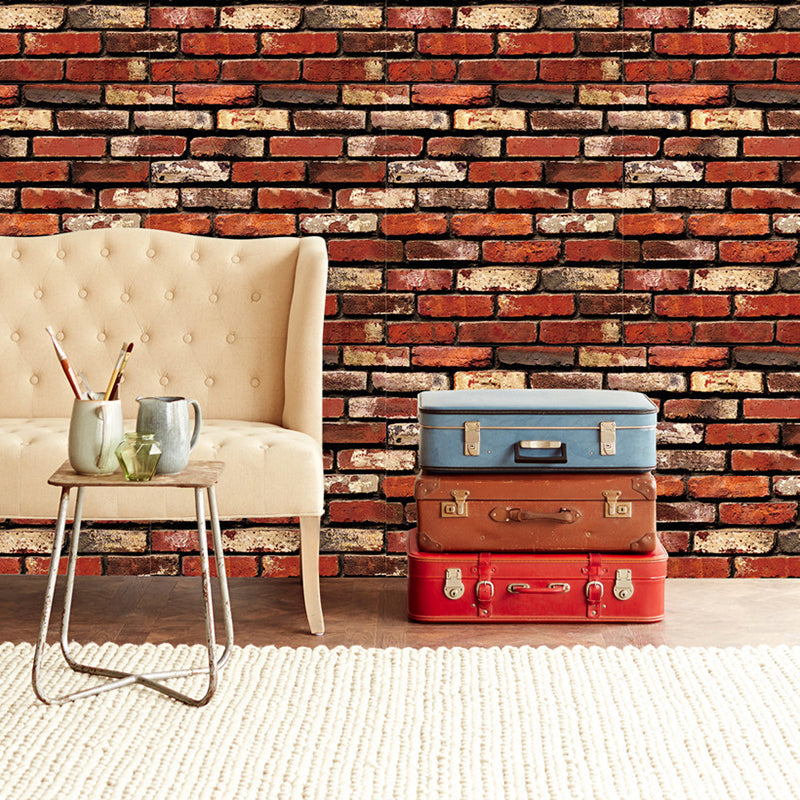 Aged Brick Look Wallpaper Roll Peel and Stick Industrial House Interior Wall Decor, 29.1-sq ft