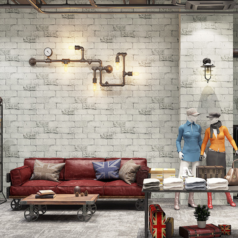 Industrieel faux baksteenbehang pastelkleur vochtbestendig muurdecor voor restaurant