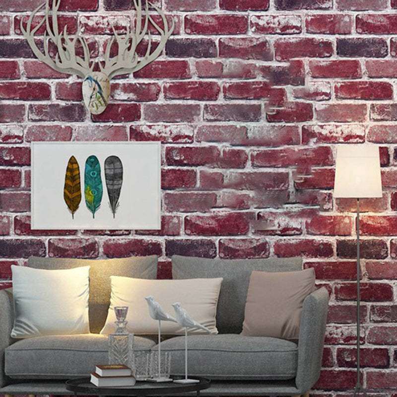 Industrieel faux baksteenbehang pastelkleur vochtbestendig muurdecor voor restaurant