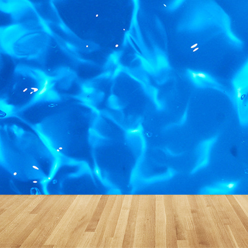 Kids Style Sparkling Brine Mural Blue Waterproofing Wall Decor for Children Bedroom