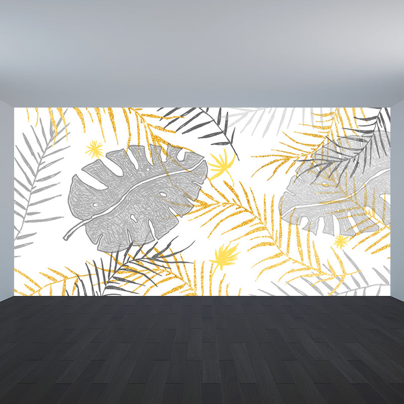 Papier peint Mural Tropical couleur Pastel, énormes feuilles de palmier, décoration murale pour salon