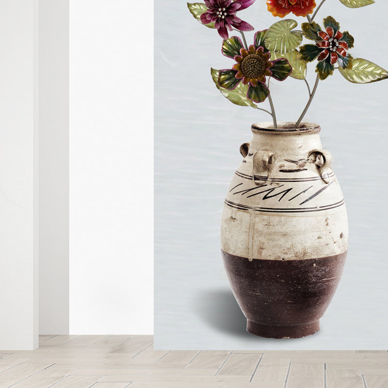 Stain Resistant Flower Arrangement Mural Non-Woven Modern Wall Decor for Girls Room