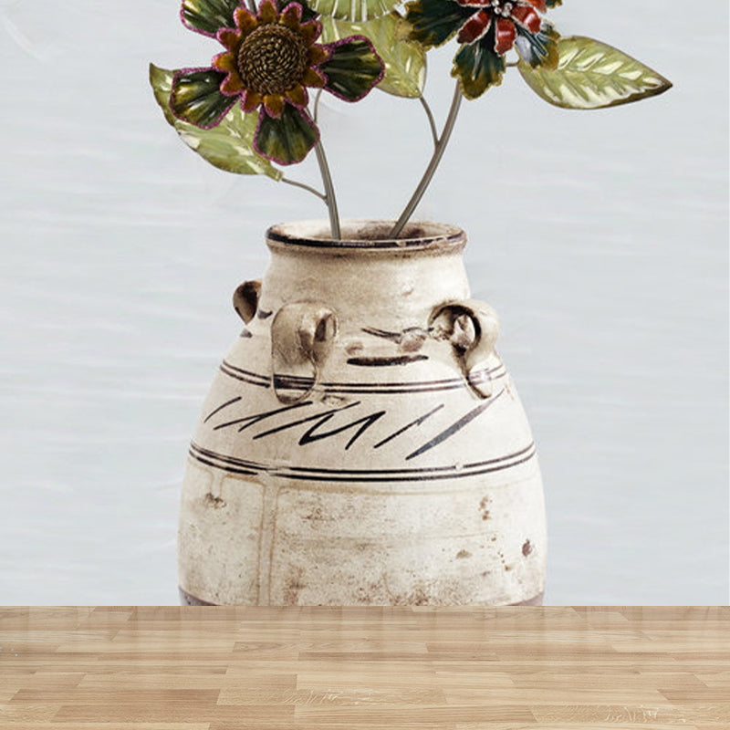 Stain Resistant Flower Arrangement Mural Non-Woven Modern Wall Decor for Girls Room