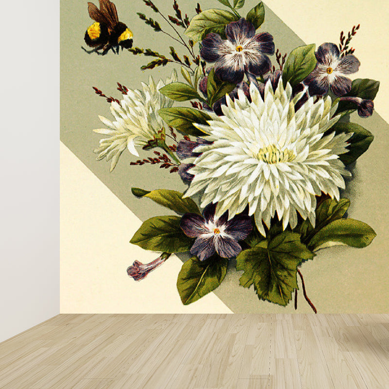 House Decor Flower Mural Decal Customized Contemporary Wall Covering for Kitchen