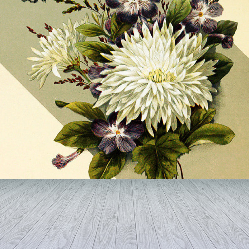 House Decor Flower Mural Decal Customized Contemporary Wall Covering for Kitchen