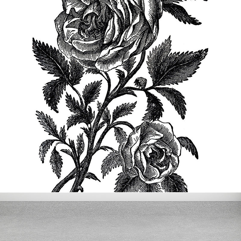 Whole Blossoming Rose Mural Wallpaper for Wall Decor Modern Girls Bedroom Wall Art