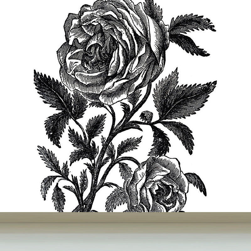 Whole Blossoming Rose Mural Wallpaper for Wall Decor Modern Girls Bedroom Wall Art