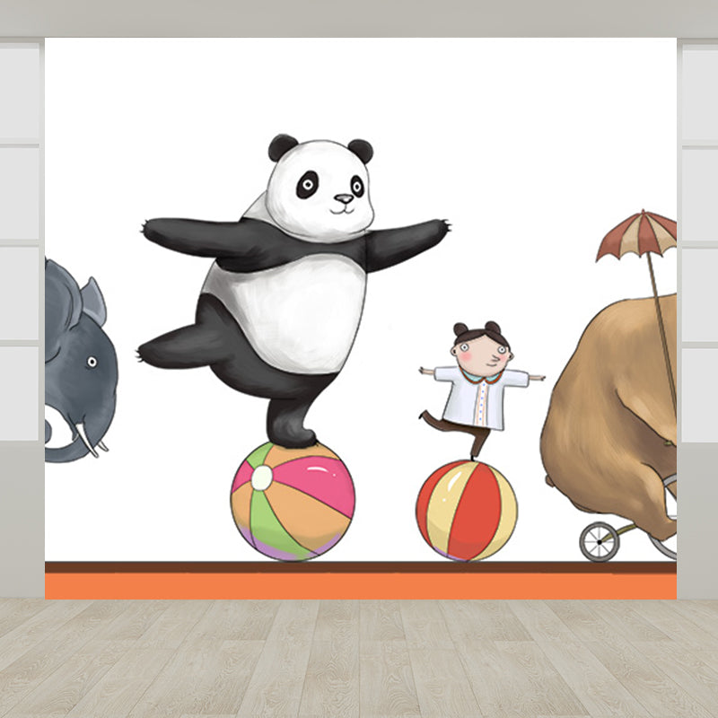 Large Cartoon Wall Mural Decal Soft Color Animal Pattern Wall Covering, Custom Made