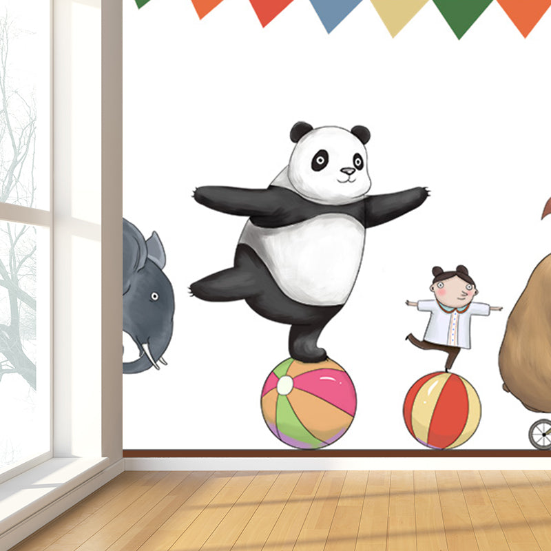 Large Cartoon Wall Mural Decal Soft Color Animal Pattern Wall Covering, Custom Made